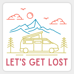 Van Life "let's get lost" Sticker
